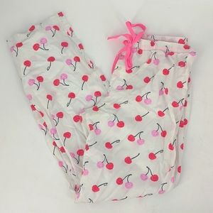 PINK Victorias secret cherry "bite me" pajama bottoms pants sleepwear XS